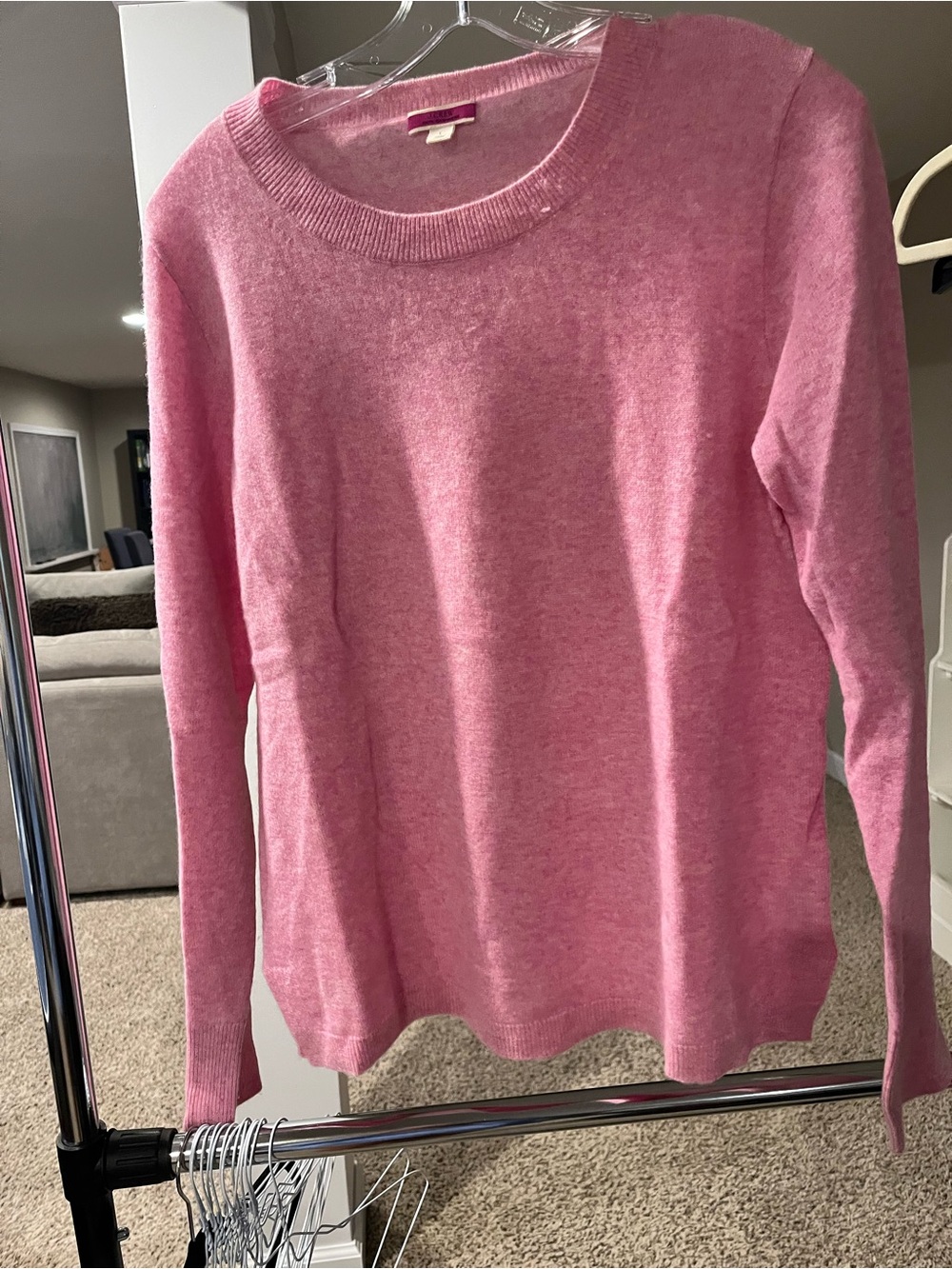 J. Crew Pink 100% cashmere Crewneck Sweater